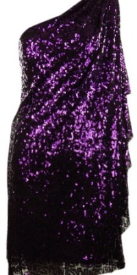 Draped Sequined One Shoulder Dress