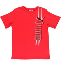 Puma Kids Boys Side Tee, Fiery Red, L Puma Kids Boys Side Tee, Fiery Red, L