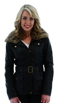 Kenneth Cole Reaction Women's Faux Leather Coat Faux Fur Black Size L Kenneth Cole Reaction Women's Faux Leather Coat Faux Fur Black Size L