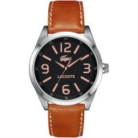 Lacoste Montreal Black Dial Tan Leather Mens Watch 2010617 Lacoste Montreal Black Dial Tan Leather Mens Watch 2010617