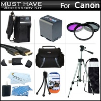 Must Have Accessory Kit For Canon VIXIA HF M41, M40, M400 HD Camcorder Includes Extended (2100Mah) Replacement BP-819 Battery + Ac/Dc Travel Charger + Deluxe Case + Mini HDMI Cable + 50 Tripod w/Case + 3PC Filter Kit (UV-CPL-FLD) + USB SD Reader + More Must Have Accessory Kit For Canon VIXIA HF M41, M40, M400 HD Camcorder Includes Extended (2100Mah) Replacement BP-819 Battery + Ac/Dc Travel Charger + Deluxe Case + Mini HDMI Cable + 50 Tripod w/Case + 3PC Filter Kit (UV-CPL-FLD) + USB SD Reader + More