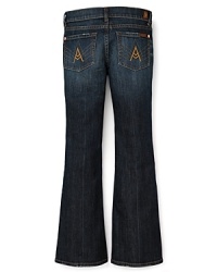 These essential 7 jeans flaunt embroidered pockets and bootcut legs--perfect for pairing floral blouses or basic tees alike. These essential 7 jeans flaunt embroidered pockets and bootcut legs--perfect for pairing floral blouses or basic tees alike.