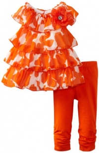Sweet Heart Rose Baby-girls Infant Floral Tiered Legging Set, Orange/White, 18 Months Sweet Heart Rose Baby-girls Infant Floral Tiered Legging Set, Orange/White, 18 Months