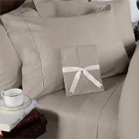 1500 Thread Count Queen 4pc Bed Sheet Set Egyptian Deep Pocket Taupe Cream 1500 Thread Count Queen 4pc Bed Sheet Set Egyptian Deep Pocket Taupe Cream