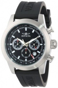 Invicta Men's 15199 Specialty Chronograph Stainless Steel and Logo-Embossed Black Polyurethane Strap Watch Invicta Men's 15199 Specialty Chronograph Stainless Steel and Logo-Embossed Black Polyurethane Strap Watch
