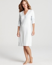 Lauren Ralph Lauren crafts this perennial pajama piece with lettuce-edge sleeves, lace trim and delicate ribbing. Lauren Ralph Lauren crafts this perennial pajama piece with lettuce-edge sleeves, lace trim and delicate ribbing.