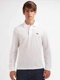 Lacoste l/s classic pique polo white lg Lacoste l/s classic pique polo white lg