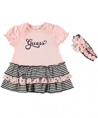 Guess Macie Dress with Headband (Sizes 0M - 9M) - pink, 6 - 9 months