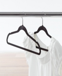 Clean up your closet for a smarter, fresher approach to each and every day. Professional non-slip felt hangers keep clothes in place with an ultra-slim profile that frees up more space, so wrinkles and creases are never part of your ensemble. Clean up your closet for a smarter, fresher approach to each and every day. Professional non-slip felt hangers keep clothes in place with an ultra-slim profile that frees up more space, so wrinkles and creases are never part of your ensemble.