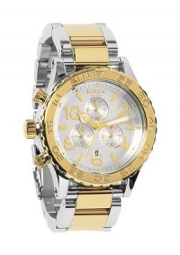 Nixon Men's 42-20 Chrono Analog Watch, Color: Silver / Champagne Gold