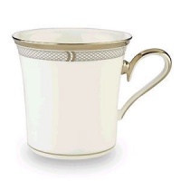 Lenox Solitaire White Platinum Banded Bone China Accent Mug Lenox Solitaire White Platinum Banded Bone China Accent Mug