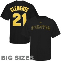 Pittsburgh Pirates Roberto Clemente Black Big Jersey T-Shirt Pittsburgh Pirates Roberto Clemente Black Big Jersey T-Shirt