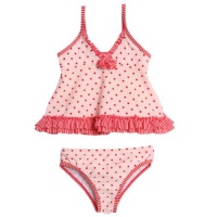 Absorba Toddler Girls 2 Piece Pink Red Polka Dot Tankini Swimsuit Absorba Toddler Girls 2 Piece Pink Red Polka Dot Tankini Swimsuit