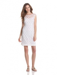 laundry BY SHELLI SEGAL Women's Dot Lace A-Line Dress, Optic White, 6 laundry BY SHELLI SEGAL Women's Dot Lace A-Line Dress, Optic White, 6