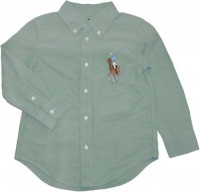 Polo Ralph Lauren Toddler Boy's Long-Sleeved Big Pony Blake Oxford, Green, 2/2T Polo Ralph Lauren Toddler Boy's Long-Sleeved Big Pony Blake Oxford, Green, 2/2T