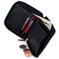 Genuine Leather Alpine Swiss Zip Around Bifold Wallet with Coin Purse Billfold Genuine Leather Alpine Swiss Zip Around Bifold Wallet with Coin Purse Billfold