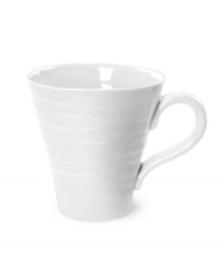 The pristine porcelain of this collection lends your tabletop a clean, modern sensibility while the textured pattern adds hand thrown appeal. The pristine porcelain of this collection lends your tabletop a clean, modern sensibility while the textured pattern adds hand thrown appeal.