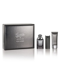 This three-piece set includes a 90 mL Eau de Toilette, 30 mL Eau de Toilette and 50 mL Shower Gel. This three-piece set includes a 90 mL Eau de Toilette, 30 mL Eau de Toilette and 50 mL Shower Gel.