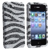 Dream Wireless HD Full Diamond Case for iPhone 4/4S - Retail Packaging - Black/Silver Zebra