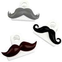 Kikkerland Mustache Bag Clips, Set of 3 Kikkerland Mustache Bag Clips, Set of 3
