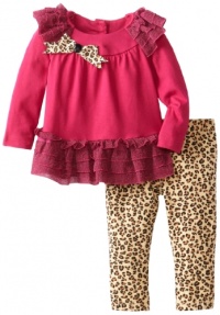 Rare Editions Baby Girls Infant Cheetah Print Legging Set, Burgundy, 24 Months Rare Editions Baby Girls Infant Cheetah Print Legging Set, Burgundy, 24 Months