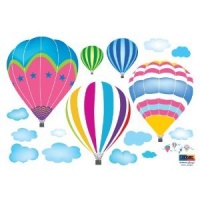 Reusable Decoration Wall Sticker Decal - Hot Air Balloons in the Sky Reusable Decoration Wall Sticker Decal - Hot Air Balloons in the Sky