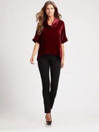 Made from super-soft velvet, a top with a timeless cowlneck and flattering hi-lo hem.CowlneckDolman sleevesHi-lo hemPull-on styleAbout 23 from shoulder to hemRayon/silkMachine washImported Model shown is 5'11 (180cm) wearing a US size Small. Made from super-soft velvet, a top with a timeless cowlneck and flattering hi-lo hem.CowlneckDolman sleevesHi-lo hemPull-on styleAbout 23 from shoulder to hemRayon/silkMachine washImported Model shown is 5'11 (180cm) wearing a US size Small.