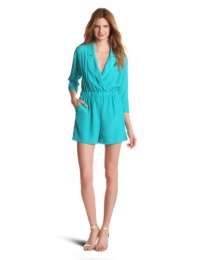 BCBGeneration Women's Triangle Cutout Romper, Teal, X-Small BCBGeneration Women's Triangle Cutout Romper, Teal, X-Small
