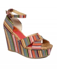 Bring south-of-the-border energy to your shoe collection. The bold stripe of the sexy Clara wedge sandals by Rocket Dog will have you dancing your way through warm weather. Bring south-of-the-border energy to your shoe collection. The bold stripe of the sexy Clara wedge sandals by Rocket Dog will have you dancing your way through warm weather.