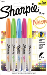Sharpie Neon Fine Point Permanent Markers, 5 Colored Ink Markers Sharpie Neon Fine Point Permanent Markers, 5 Colored Ink Markers