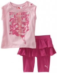 Puma - Kids Girls 2-6X Little Mussle Tee And Biker Short Set, Purple, 6X Puma - Kids Girls 2-6X Little Mussle Tee And Biker Short Set, Purple, 6X
