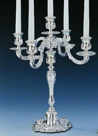 5 LITE LONGWOOD COLLECTION SILVER CANDELABRA - Candelabra 5 LITE LONGWOOD COLLECTION SILVER CANDELABRA - Candelabra