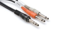 Hosa Cable STP201 TRS To Dual 1/4 Inch Insert Cable - 3 Feet 3 Inches Hosa Cable STP201 TRS To Dual 1/4 Inch Insert Cable - 3 Feet 3 Inches