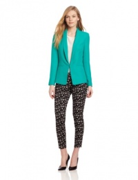 DKNYC Women's Long Sleeve Shawl Collar Blazer With Lightweight Satin Back, Verdan Green, 4 DKNYC Women's Long Sleeve Shawl Collar Blazer With Lightweight Satin Back, Verdan Green, 4