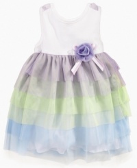 Pretty in pastels. Show off her gentle side in this whimsical ruffle dress from Sweet Heart Rose. Pretty in pastels. Show off her gentle side in this whimsical ruffle dress from Sweet Heart Rose.