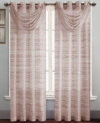 Efforless and light with a subtle variegated stripe motif, the Brice sheer window panel adds a dose of drama and texture to any decor. Pair it with its coordinating waterfall valance for purely transitional in style. Efforless and light with a subtle variegated stripe motif, the Brice sheer window panel adds a dose of drama and texture to any decor. Pair it with its coordinating waterfall valance for purely transitional in style.