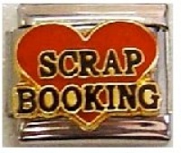 Clearly Charming Scrap Booking on Red Heart Italian Charm Bracelet Link Clearly Charming Scrap Booking on Red Heart Italian Charm Bracelet Link