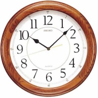 Seiko Wall Clock Quiet Sweep Second Hand Dark Brown Solid Oak Case Seiko Wall Clock Quiet Sweep Second Hand Dark Brown Solid Oak Case