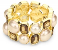 Anne Klein PALATINE Gold-Tone Topaz Colored Stretch Bracelet Anne Klein PALATINE Gold-Tone Topaz Colored Stretch Bracelet