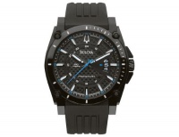 Mens Bulova Precisionist Champlain Watch in Black Stainless Steel with Rubber Strap (98B142) Mens Bulova Precisionist Champlain Watch in Black Stainless Steel with Rubber Strap (98B142)