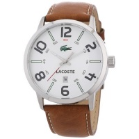 Lacoste Barcelona White Dial Brown Leather Mens Watch 2010498 Lacoste Barcelona White Dial Brown Leather Mens Watch 2010498