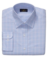 Introduce a pattern into your workday. This Club Room shirt does it in a subtle, sophisticated glen plaid. Introduce a pattern into your workday. This Club Room shirt does it in a subtle, sophisticated glen plaid.