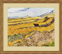 Enclosed Field with Ploughman Framed Wall Art by Vincent van Gogh - 30.50W x 26.50H in. Enclosed Field with Ploughman Framed Wall Art by Vincent van Gogh - 30.50W x 26.50H in.