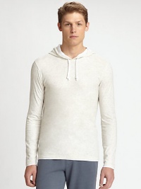 Double layered construction and drawstring ties define this hooded knit design.Drawstring tiesHooded backCottonMachine washImported Double layered construction and drawstring ties define this hooded knit design.Drawstring tiesHooded backCottonMachine washImported