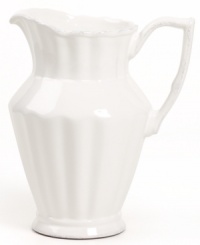 Delicate fluting and distressed detail give the Blanc pitcher the classic, romantic feel of Versailles Maison's charming dinnerware collection. Delicate fluting and distressed detail give the Blanc pitcher the classic, romantic feel of Versailles Maison's charming dinnerware collection.