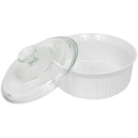 CorningWare French White 1-1/2-Quart Covered Round Dish CorningWare French White 1-1/2-Quart Covered Round Dish