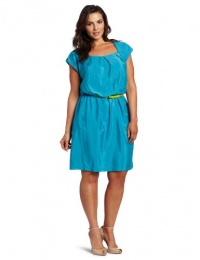 Jessica Simpson Women's Plus-Size Cap Sleeve Dress, Caribbean Sea, 16W Jessica Simpson Women's Plus-Size Cap Sleeve Dress, Caribbean Sea, 16W