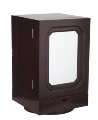 Made of walnut and suede, Reed & Barton's Linda jewelry box is worthy of your most precious accessories. Two doors and two drawers with divided compartments, hooks and earring perforations organize your entire collection. With an exterior mirror. Made of walnut and suede, Reed & Barton's Linda jewelry box is worthy of your most precious accessories. Two doors and two drawers with divided compartments, hooks and earring perforations organize your entire collection. With an exterior mirror.
