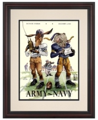 Salute military football heroes with Army-Navy wall art. Both teams gave it their all in 1944, but ultimately, it was the Black Knights who prevailed, winning 23-7. A cherry-finished frame and double mat complete this vintage program cover. Salute military football heroes with Army-Navy wall art. Both teams gave it their all in 1944, but ultimately, it was the Black Knights who prevailed, winning 23-7. A cherry-finished frame and double mat complete this vintage program cover.