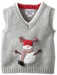 Kitestrings Baby-Boys Newborn Snowman Sweater Vest, Graphite, 0-3 Months